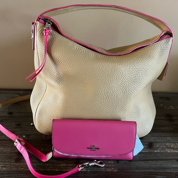 Authentic soft leather Coach purse with matching wallet
